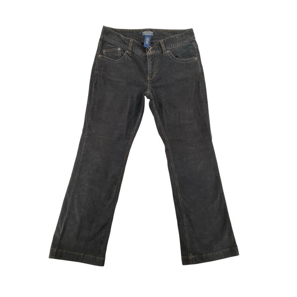 Polo Jeans Co. Ralph Lauren Black Corduroy Pants 10x30 Y2K Low Rise Flare